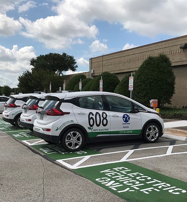 Electric vehicles at charging station