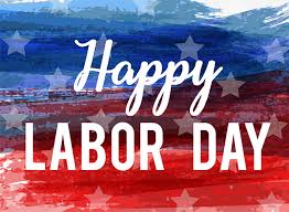 Labor Day Happy Labor on a flag background