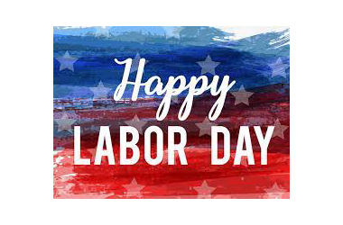 "Happy Labor Day" on flag background