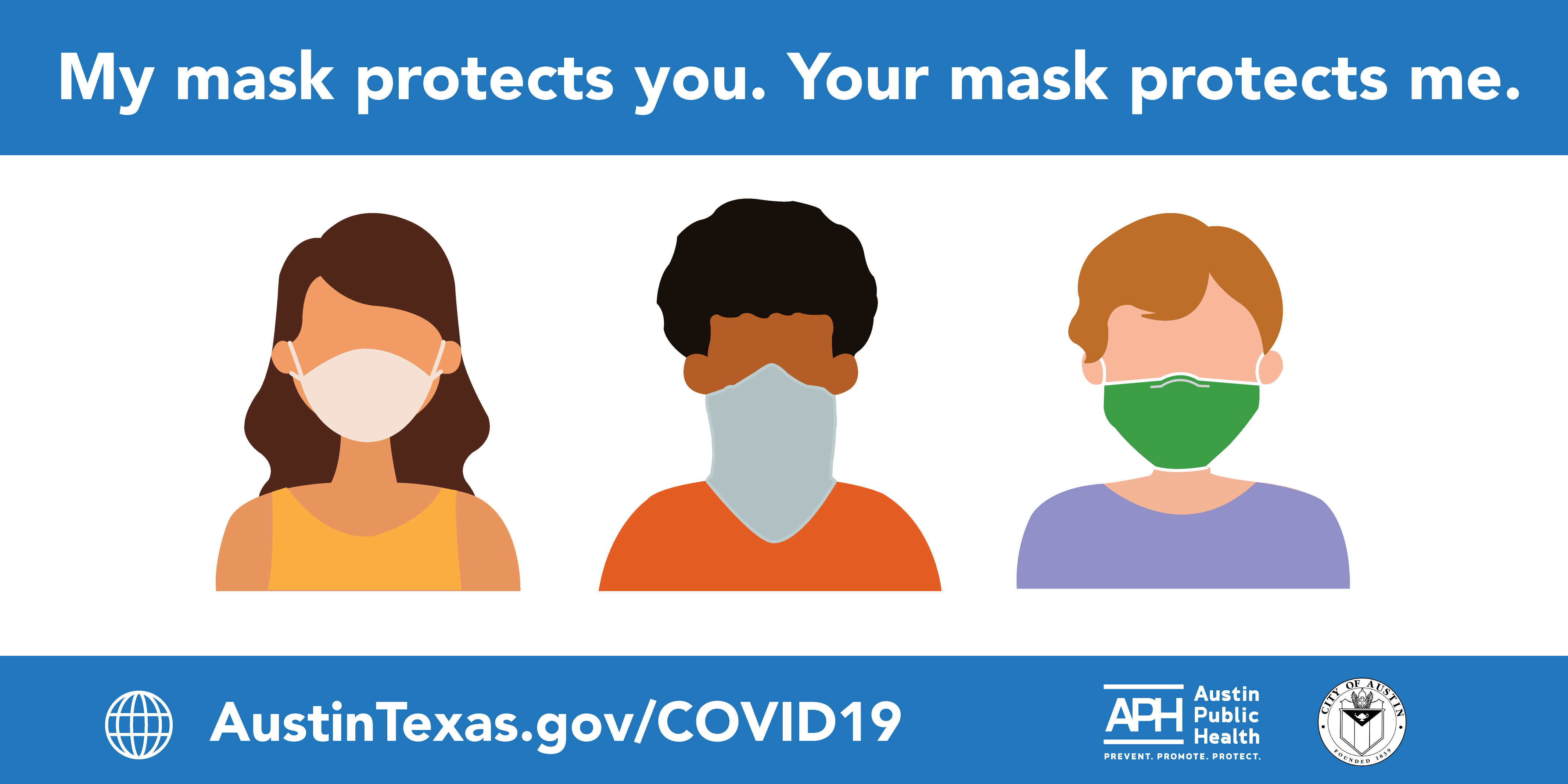 Graphic: My Mask Protects You. Your Mask Protects Me.
