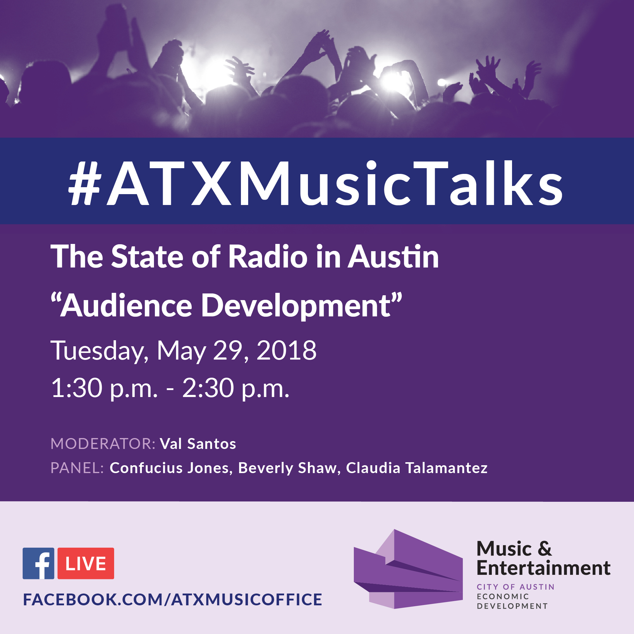 ATX music event invitation image
