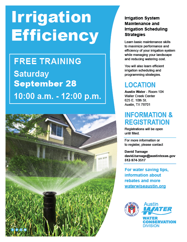 Irrigation Efficiency Free Irrigation Workshop
