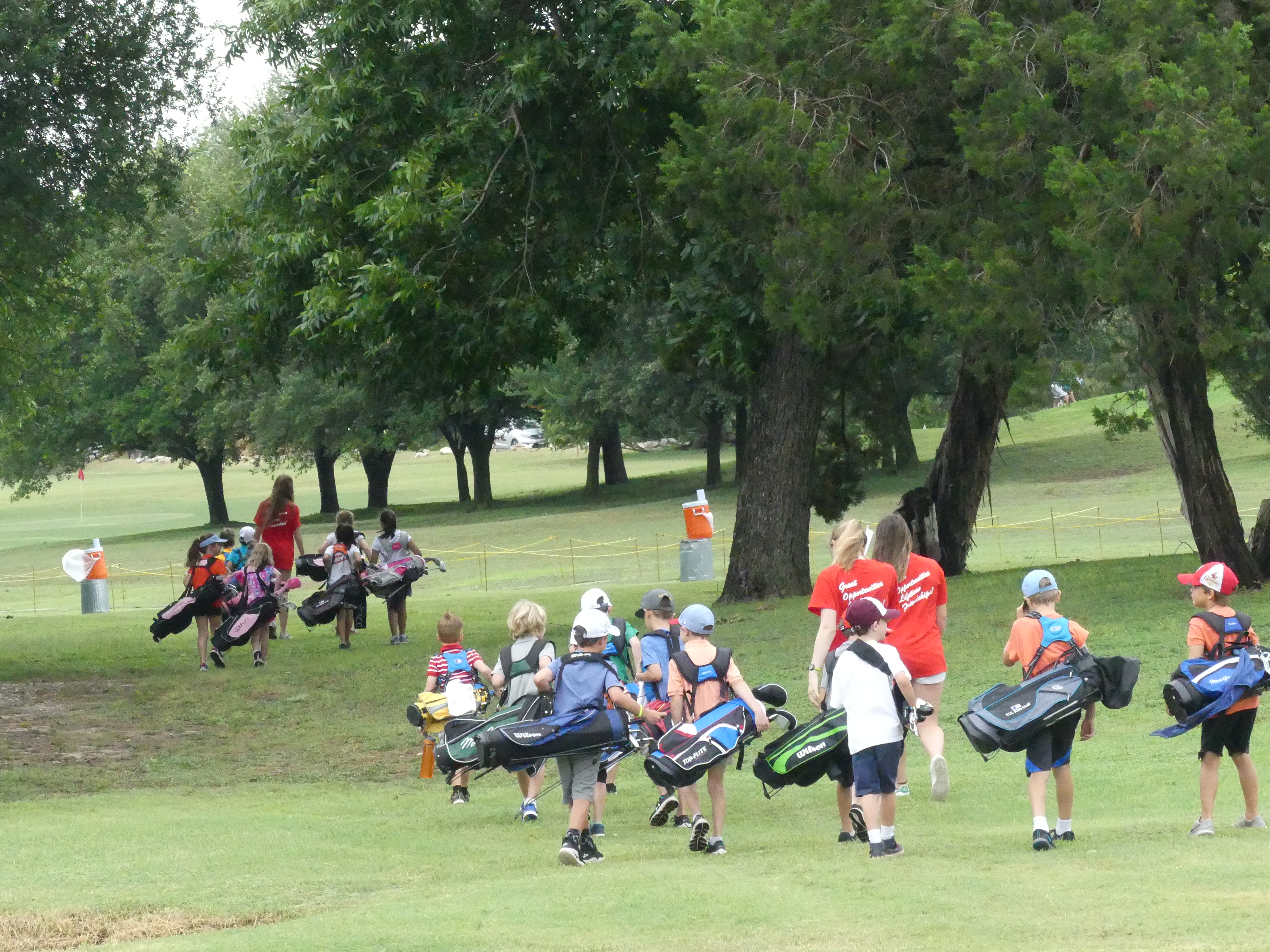 Golf camp walking the Hancock Golf Course