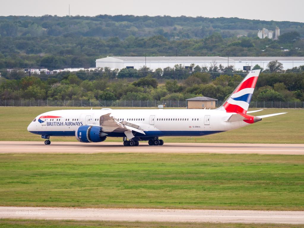 Photo of a British Airways aircraft on the airfield.