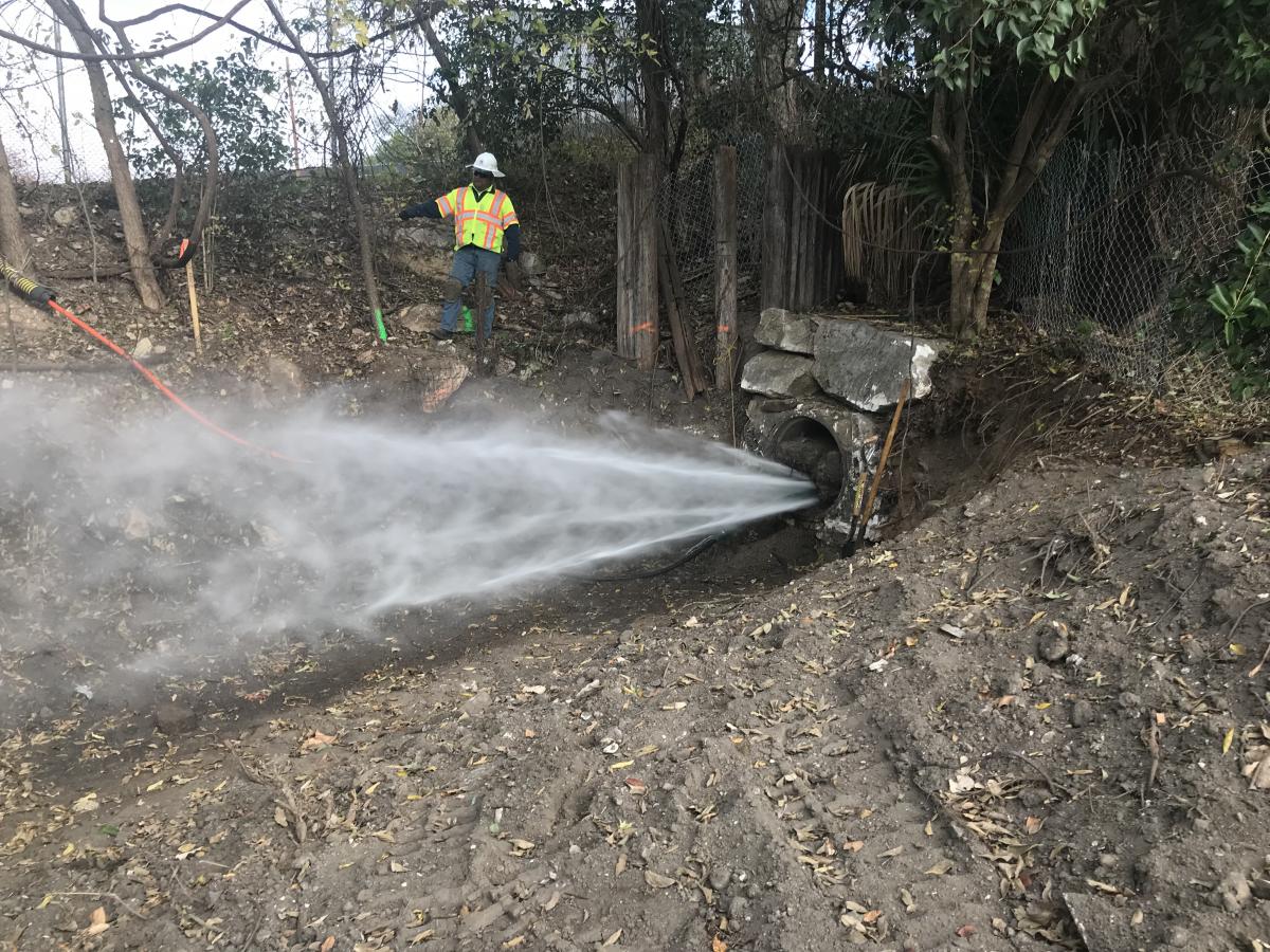 Removing debris from storm drain