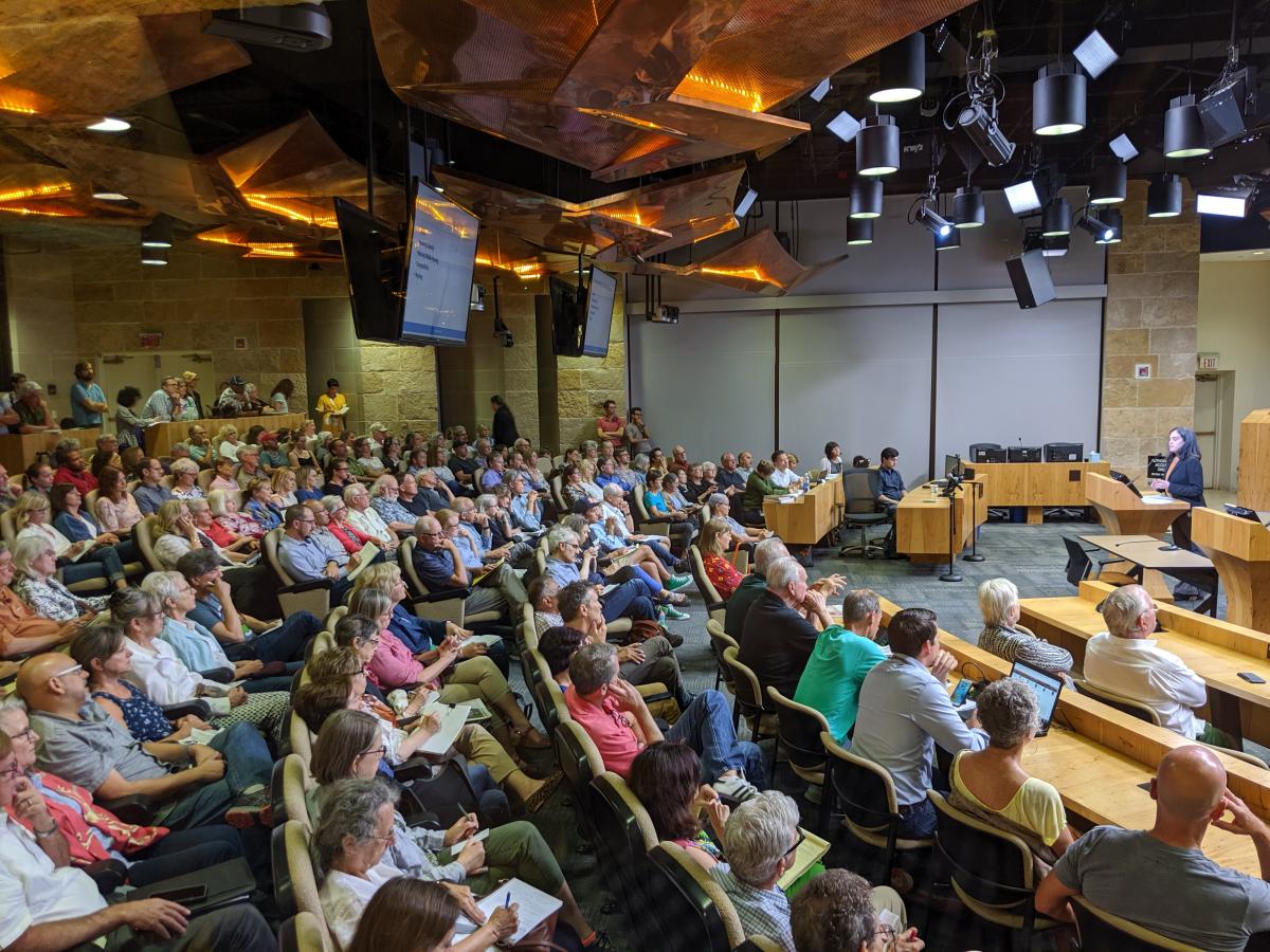 Image: residents attend a district 9 town hall