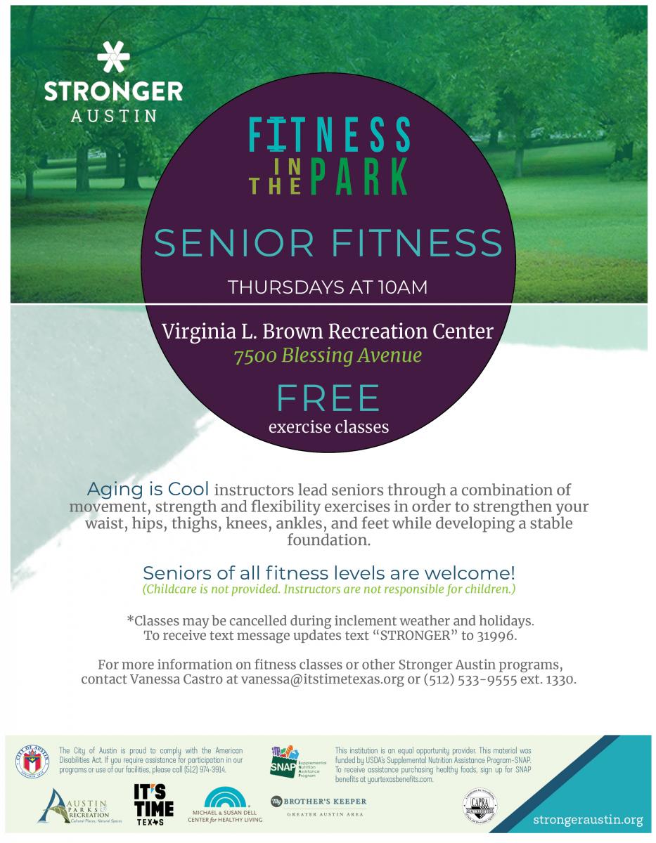 Free Senior Fitness Class on Thursdays from 10-11am, All Fitness Levels welcome