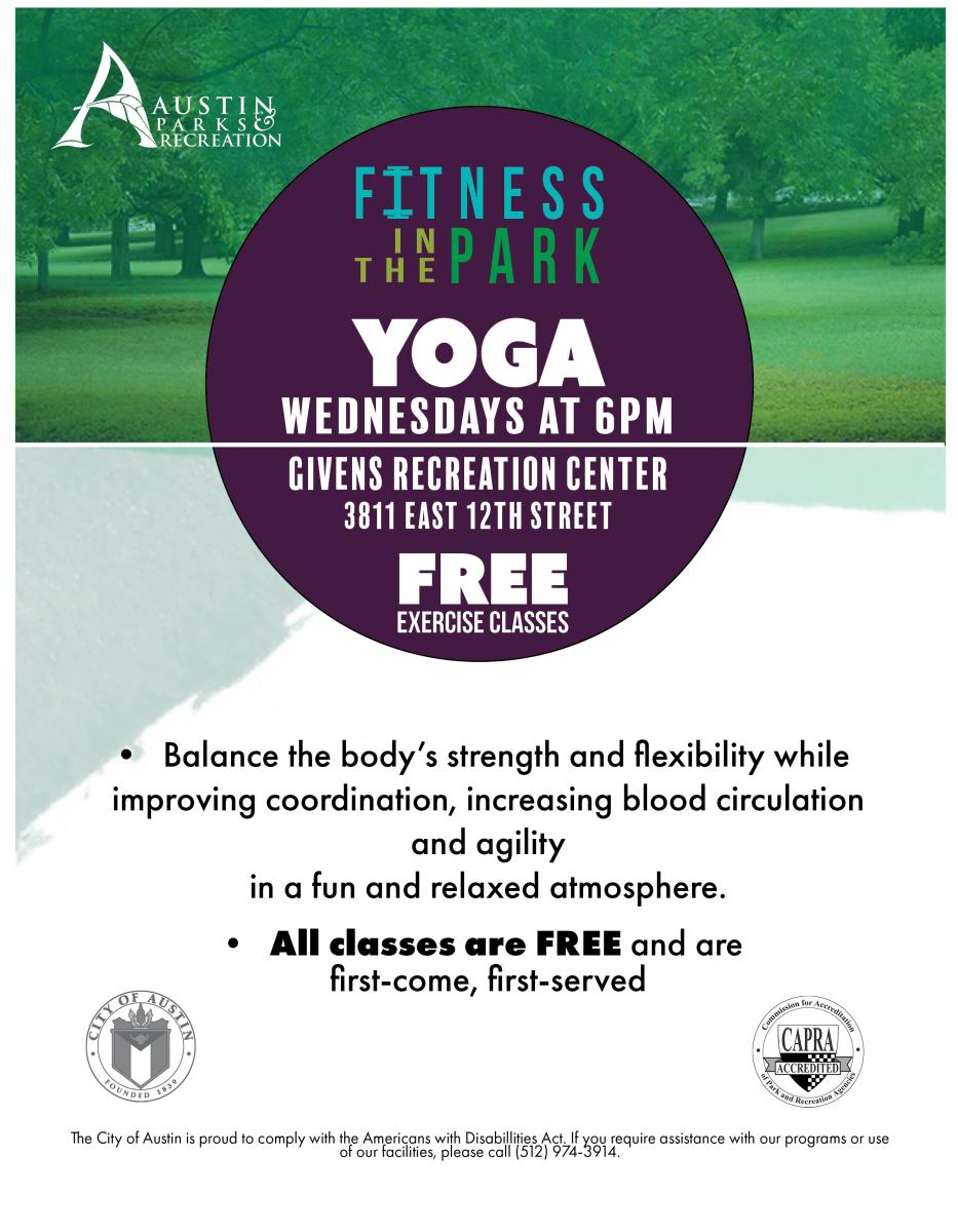 Free Yoga, Wednesday 6:00-7:00pm, Open to the public, All classes are free