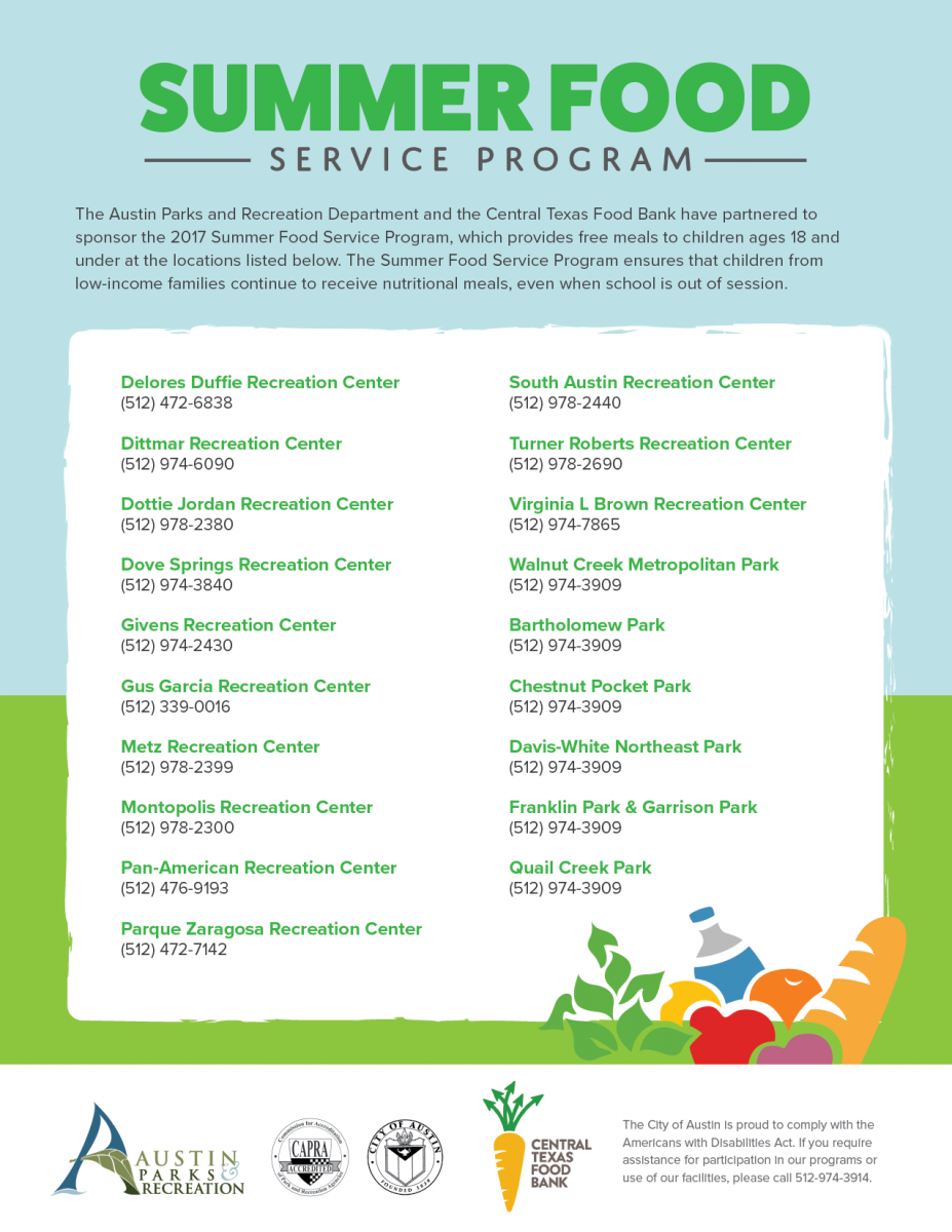 summer food service program starts june 2017 austintexas gov the summer food flyer