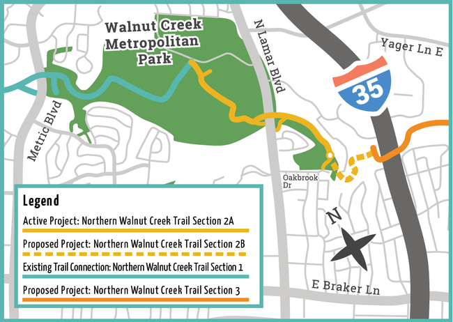 Walnut Creek Trail phase 2a map
