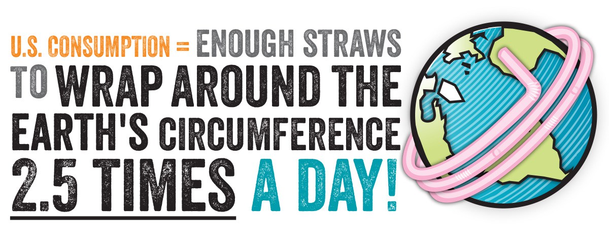 U.S. Consumption = Enough straws to wrap around the Earth's circumference 2.5 times a day!