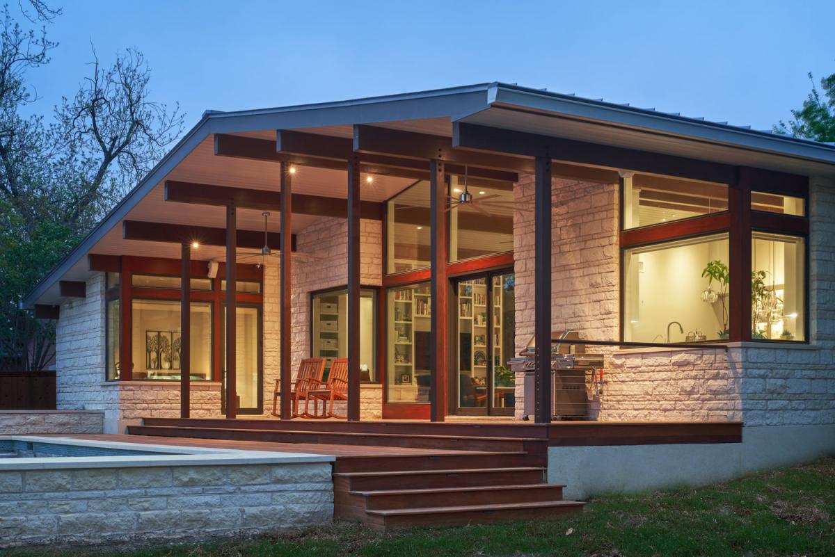 Photo of the back porch of the house. 