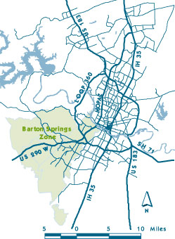 Overhead map of the City of Austin