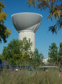 This is the reclaimed water tower at the Mueller development.