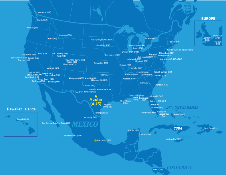 Nonstop flights out of ABIA | AustinTexas.gov