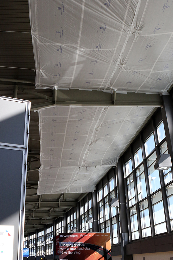 roof work reaches terminal center business counters and concession