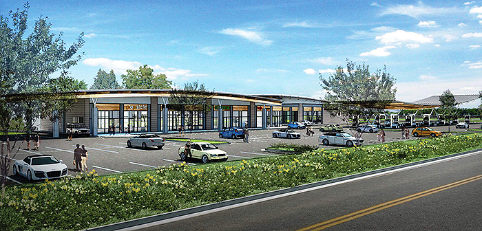 rendering ABIA Retail & Cell Phone Lot