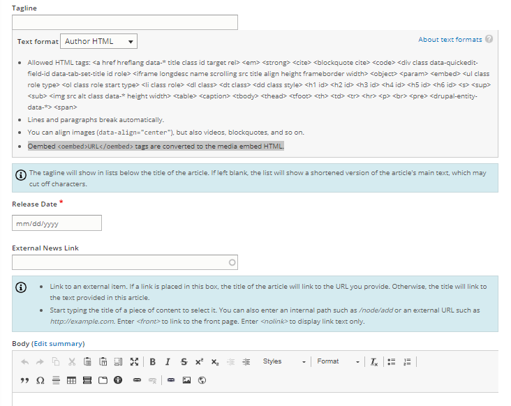 How to create an article