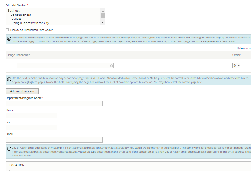 How to create contact information