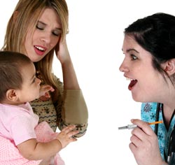 photo of baby getting a shot