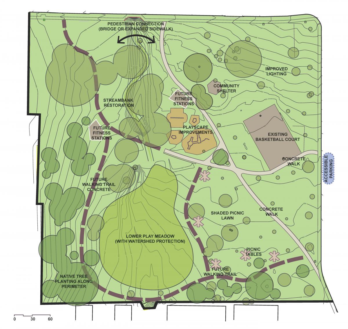 Battle Bend Conceptual Vision Plan. Community Vision Rendering from ideas taken from the March 19, 2015 community engagement meeting.