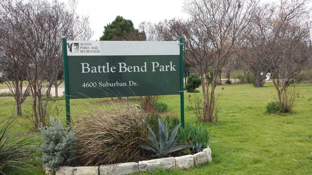Photo of sign at Battle Bend Park