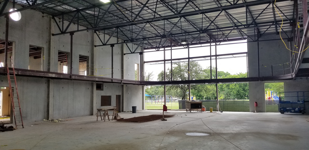 Montopolis Recreation Center Construction Photo - Insdie the new gym