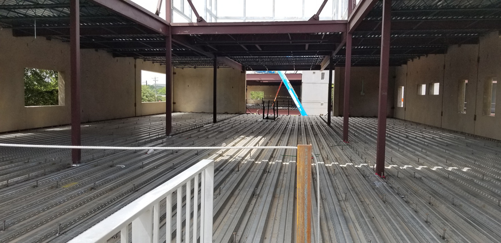 Looking a the 2nd floor of the Community Center towards the entrance lobby