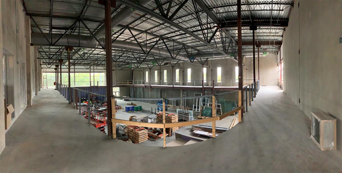 Second floor track looking towards existing playground. Basketball courts will be below on the first floor.