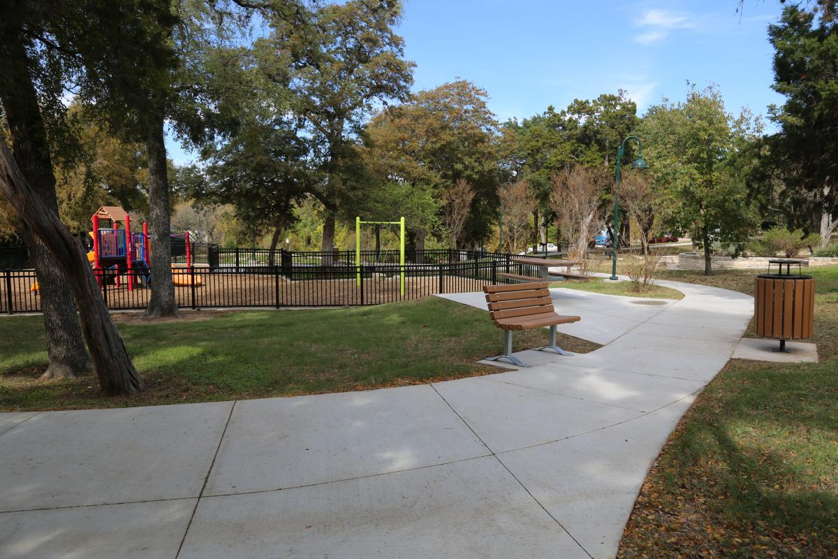 New accessible walkways and bench