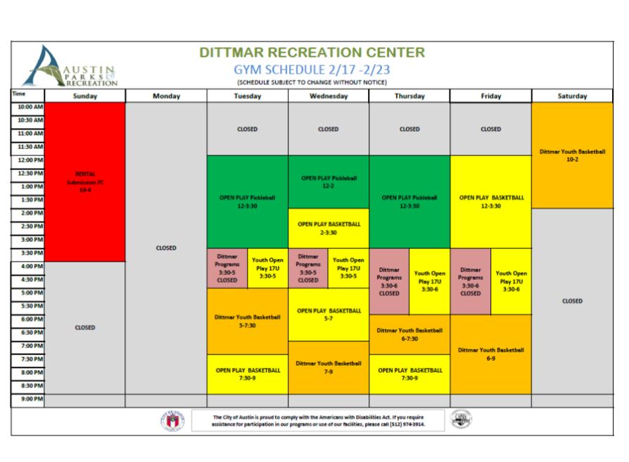 Gym Schedule