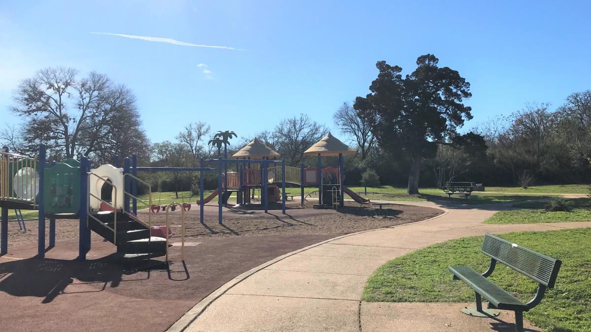 Image of the playground equipment at Springdale Neighborhood Park taken in January 2020