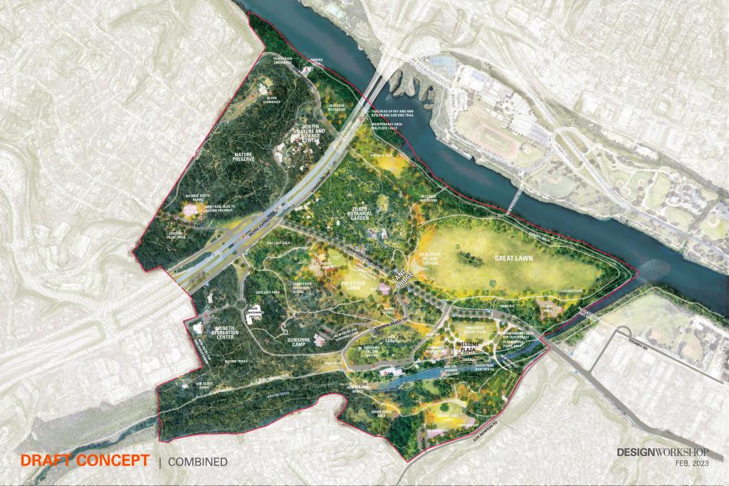 Image of updated concept plan for Zilker Park Vision Plan