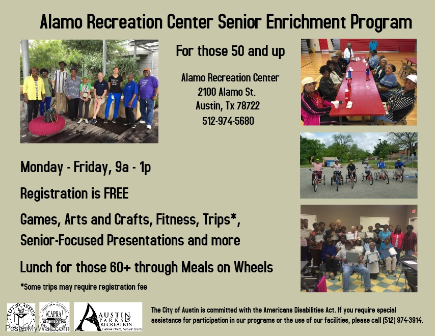 Alamo Recreation Center Senior Program flyer
