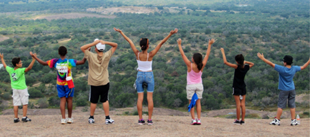 Kids on top of hill