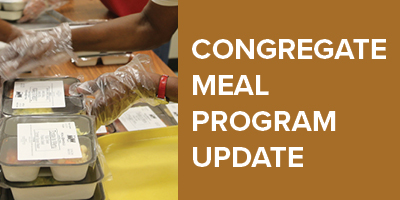 Seniors Congregated Meal Program Update Graphic