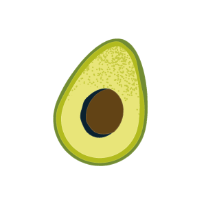 Illustration of an avocado.