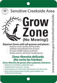 A  “Grow Zone” is an effort to halt mowing along streams and allow the growth of more dense, diverse riparian vegetation.