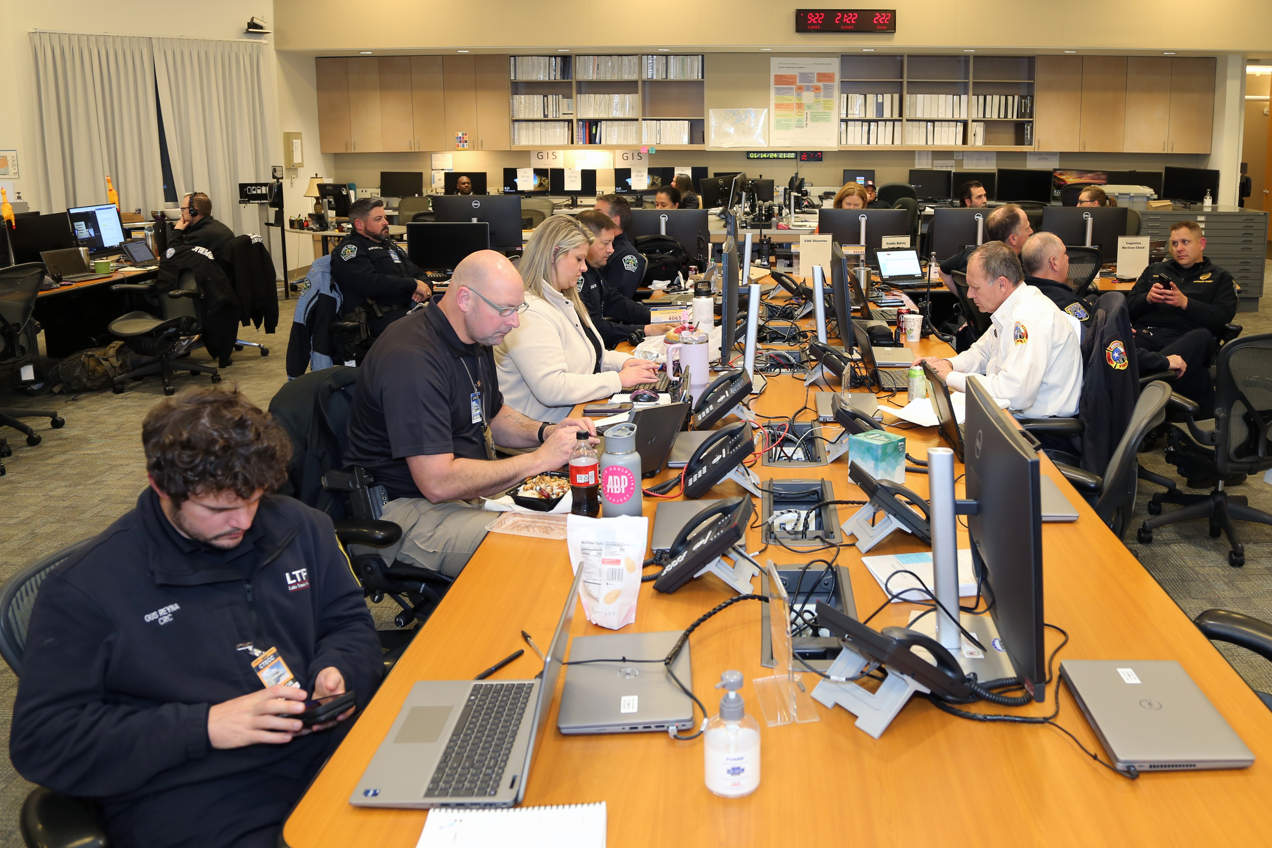 Staff working during an emergency weather activation