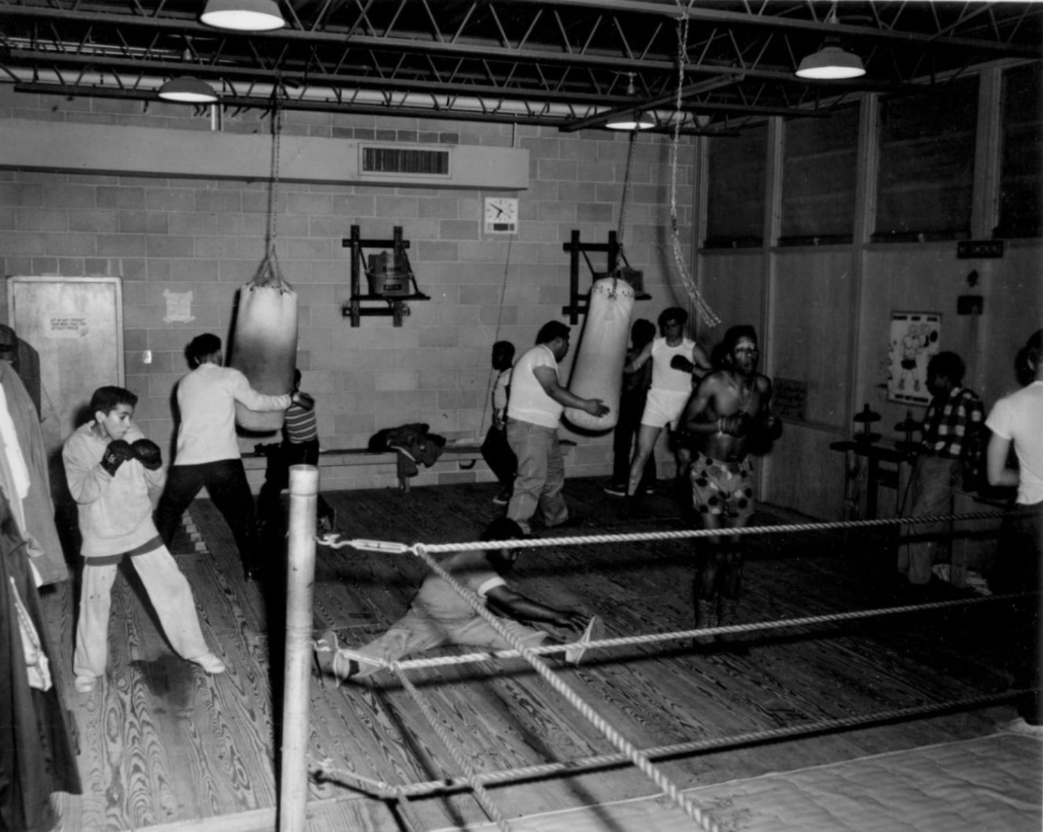 1959 photo of Pan Am boxing room 1959 photo of Pan Am boxing room