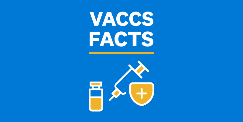 Vaccs Facts text with syringe and vial image