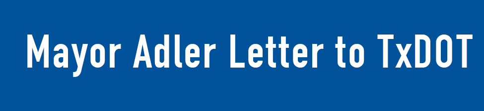 Mayor Adler Letter to TxDOT