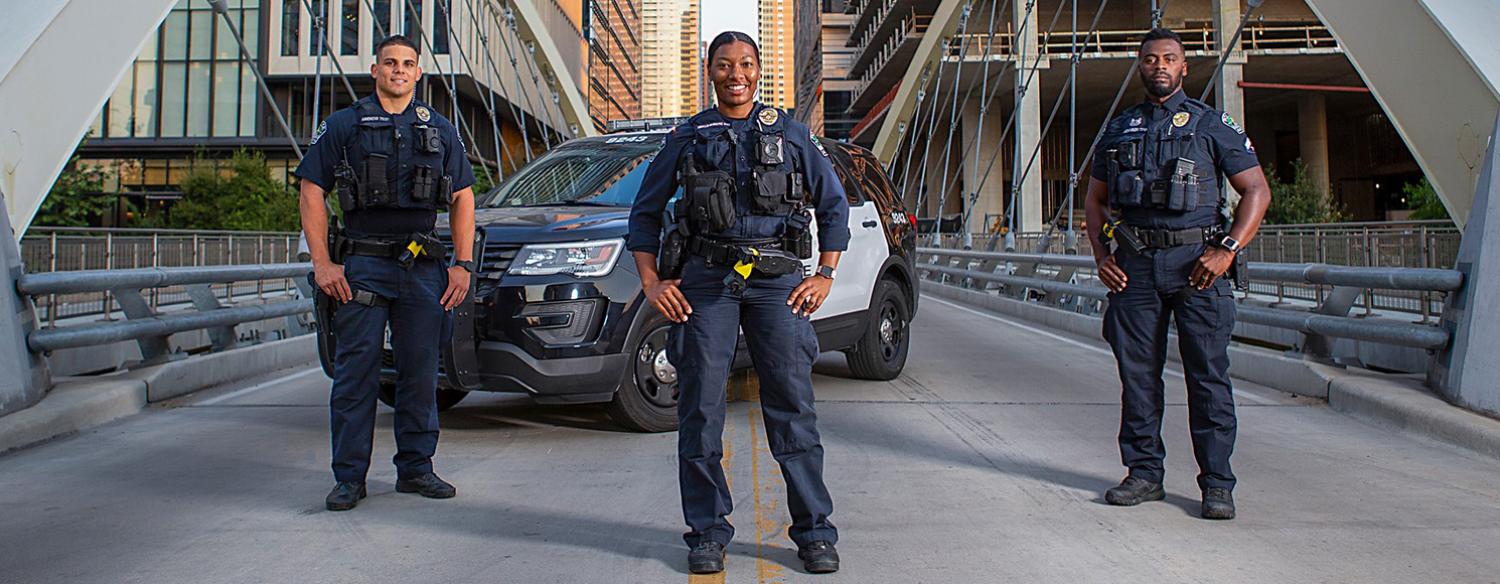 Austin Police Officers in downtown Austin, Texas