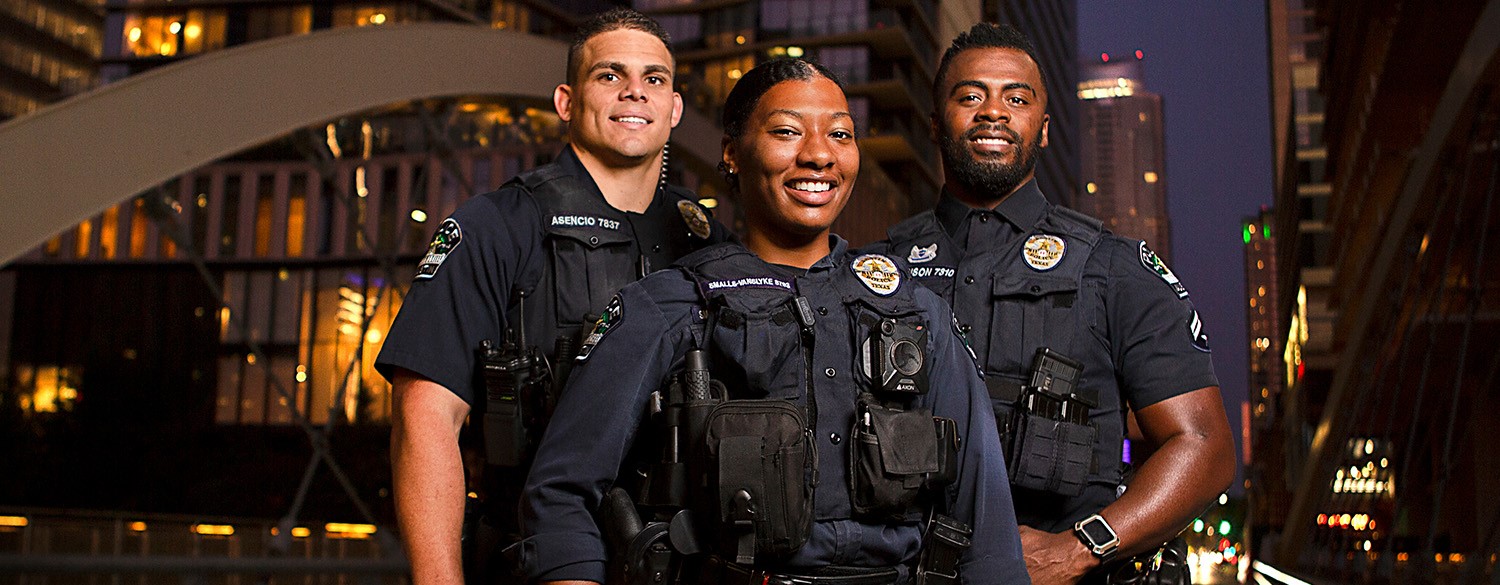 Austin Police Officers in downtown Austin, Texas
