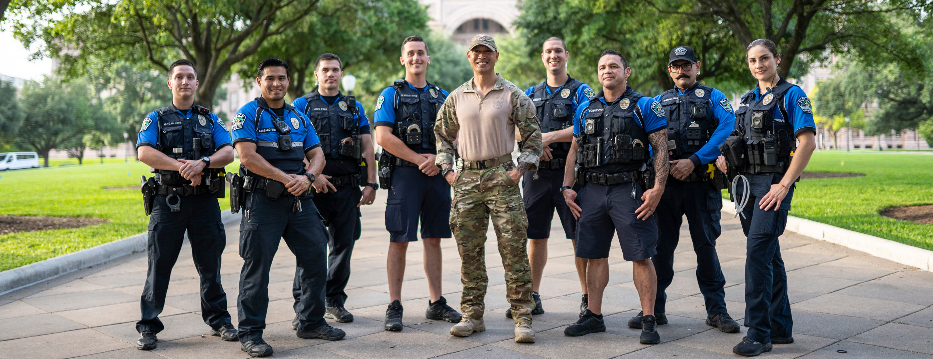 Austin Police Officers in front of the Texas State Capitol