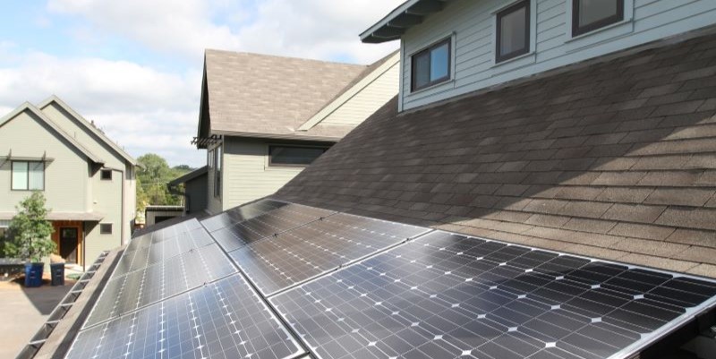 solar panels on rooftop