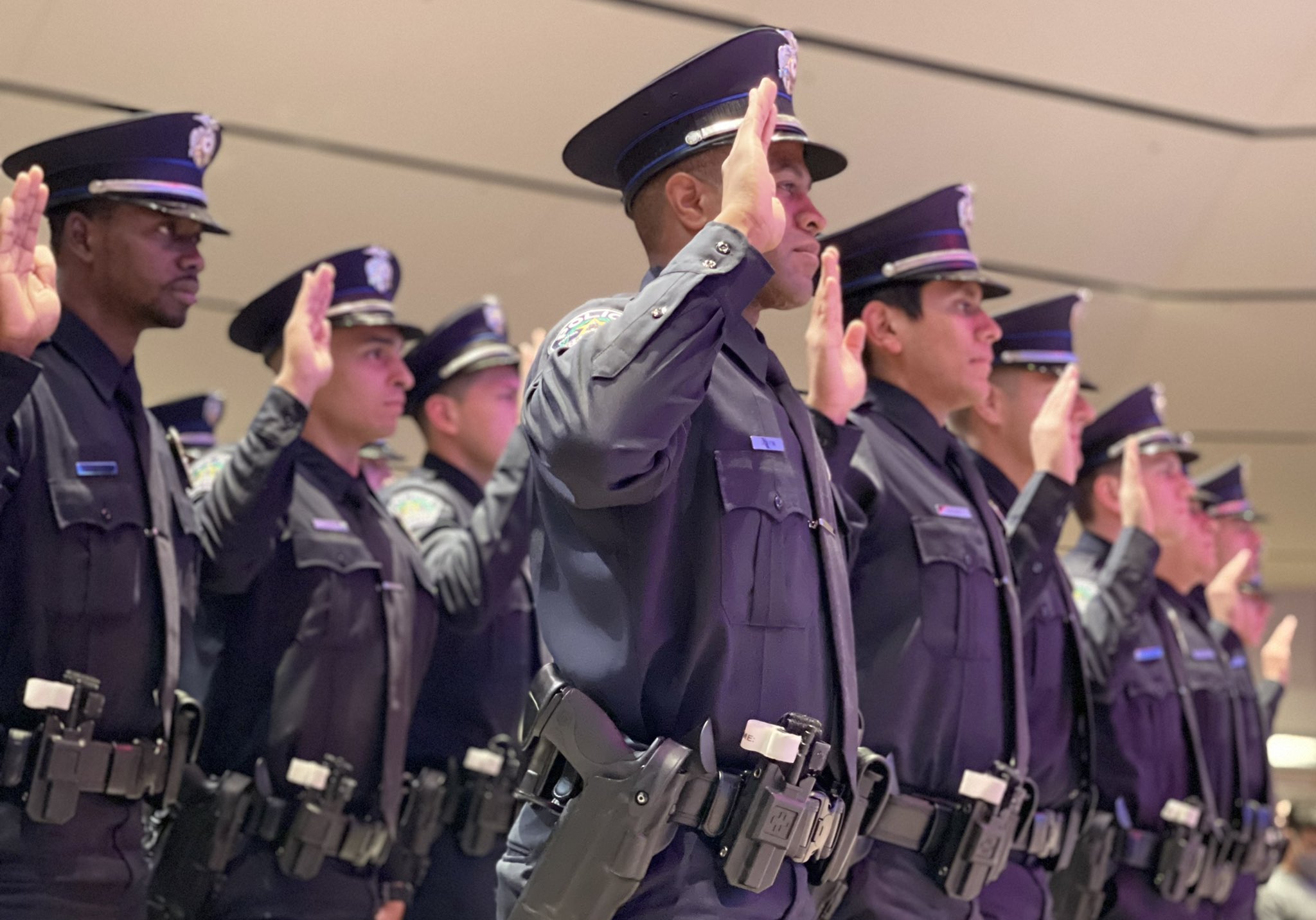 Austin Police cadets graduating from the 144th class graduating