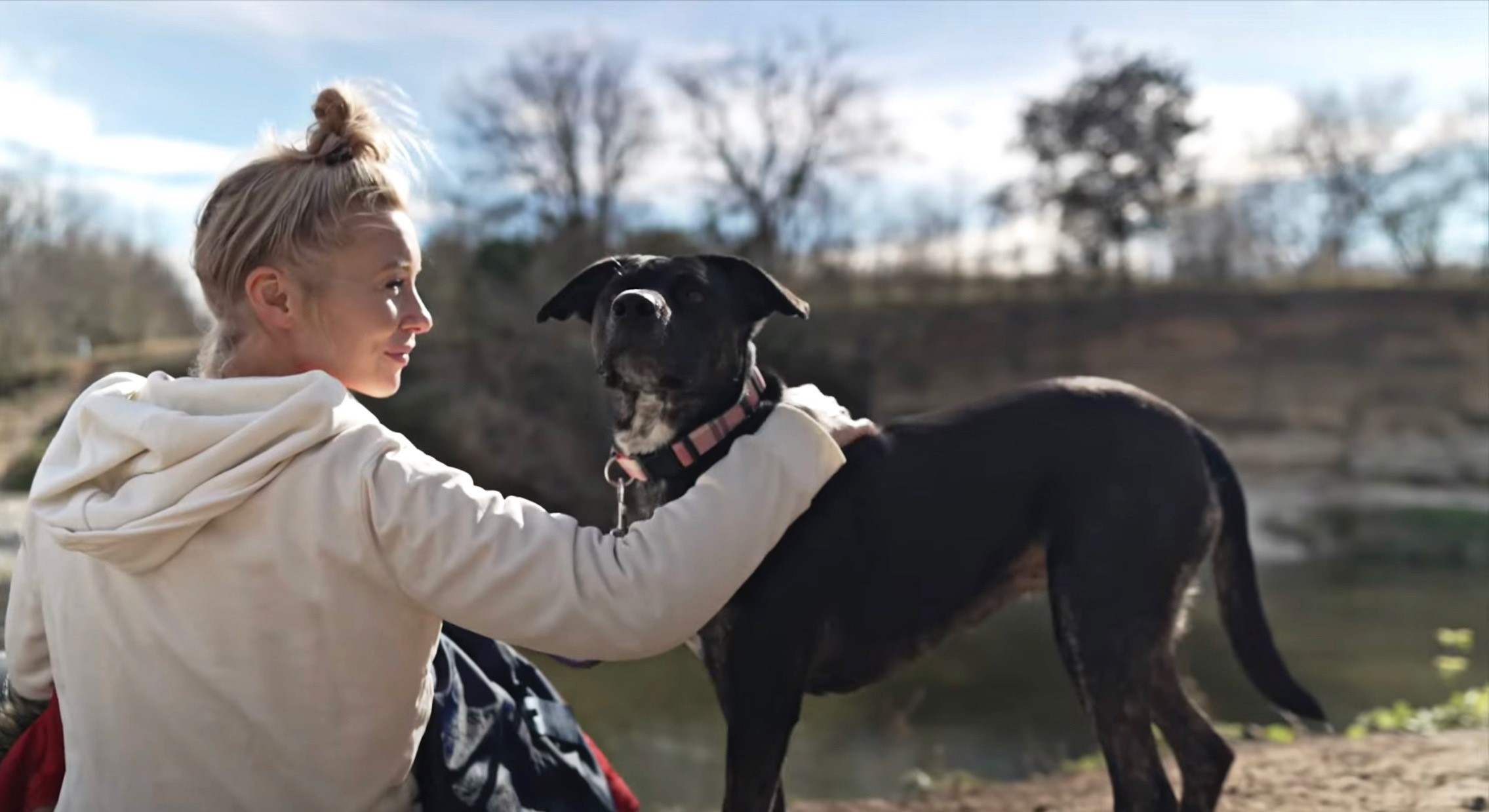 musician Andrea Magee with dog