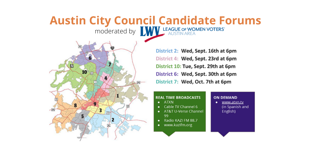 Image of Austin City Council District map