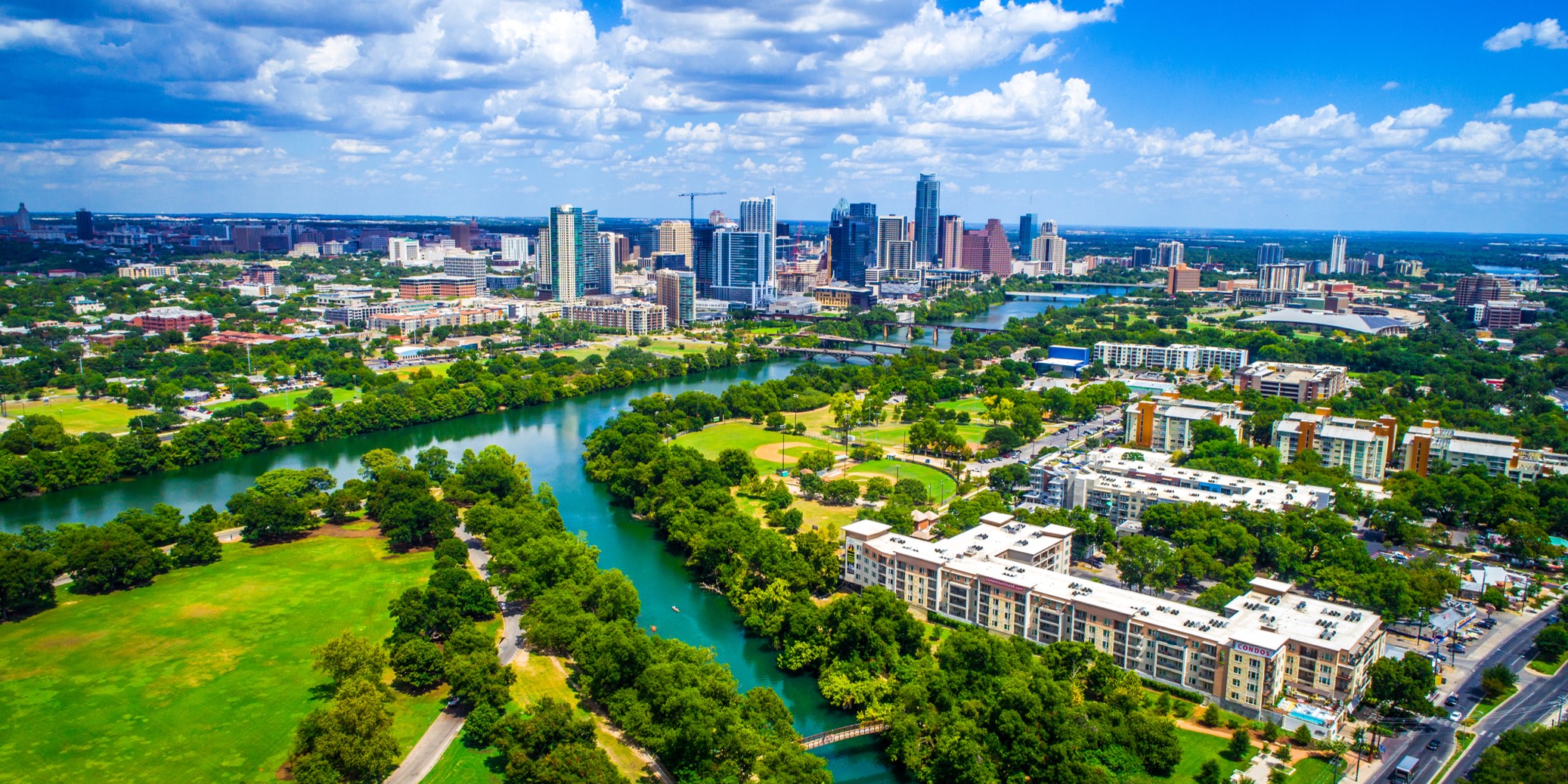 Aerial view of Austin